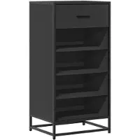 vidaXL Schoenenrek 48x38x97,5 cm bewerkt hout zwart