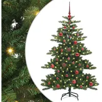 vidaXL Kunstmatige Hinged Kerstboom Groen 150 cm PVC en Staal