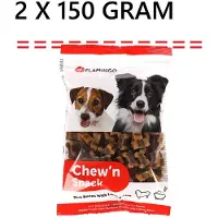 Flamingo hondensnack - lam en rijst - 150 gr duo bones - soft - *** 2 X *** = 300 gram - beloningssnack voor honden vanaf 9 maanden