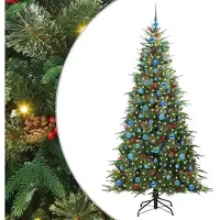 vidaXL Kunstmatige Hinged Kerstboom met 300 LED Groen 210 cm PE en PVC