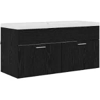 vidaXL Badkamerkast Zwart Eiken 100 x 38,5 x 46 cm Bewerkt hout