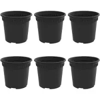 vidaXL Ronde Bloempot 6 pcs Zwart Ø 15 x 12 cm Kunststof
