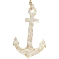 Viana Decoratief anker hout wit geveegd houten anker om op te hangen 30,5cm