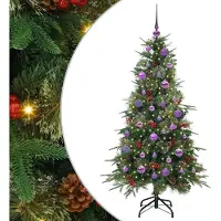 vidaXL Kunstmatige Hinged Kerstboom met 150 LED Groen 150 cm PE en PVC