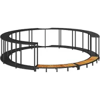 vidaXL Hottub Surround opbergruimte houten opstapje poly rattan zwart