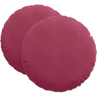 vidaXL Zitkussens 2 st Fluweel Wijnrood Ø 80 x 29 cm