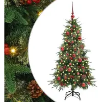 vidaXL Kunstmatige Hinged Kerstboom met 150 LED Groen 150 cm PE en PVC