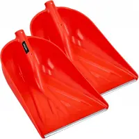 Kadax Oranje sneeuwschuiver, sneeuwschuiver zonder steel, sneeuwschuiver, sneeuwschuiver met aluminium rand, kunststof sneeuwschuiver, sneeuwschuiver (2, breedte: 38,5 cm)