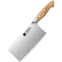 Xinzuo X02O Pin Series Chinese Cleaver 18 cm – Professioneel Keukenmes – Olijfhouten Handvat – 3-Laags Composietstaal met Stonewash Afwerking