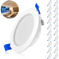 LZQ LED-inbouwspots 230V platte inbouwlampen set van 20 stuks 5W badkamerlamp inbouwspot aluminium mini plafondspot voor woonkamer slaapkamer en keuken 20x5W warm wit