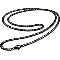 LGT JWLS LGT Jewels Cubaanse koord ketting Zwart Gourmet Schakel 3mm-60cm