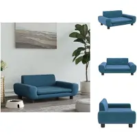 vidaXL Hondenbed, blauw, 70x45x33 cm, fluweel - Hondenbedden