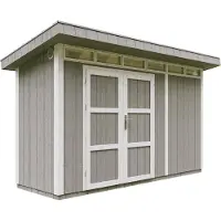 Timbela M902A-TUNDRA GREY - LP SmartSide Tuinhuis op houtbasis - 4 m² - 161x412xH239 cm - met vloer en verf