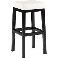 CLP Taylor Barkruk - zwart metalen frame - Zithoogte 78 cm - kunstleer - wit/zwart