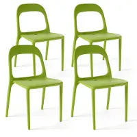Oviala - Set van 4 groene plastic stoelen - Milan
