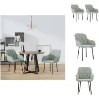 vidaXL Eetkamerstoelen, 2 stuks, lichtgrijs, fluweel - Eetkamerstoelen