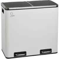 SVITA TM2X24 Prullenbak - prullenbak 48L afvalbak afvalscheiding wit