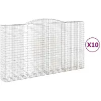 vidaXL Schanskorven 10 st gewelfd 400x50x220/240 cm ijzer