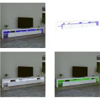 vidaXL Tv-meubel met LED-verlichting 290x36,5x40 cm wit - Tv-kast - Tv-kasten - Tv-meubel - Tv-meubel Met LED-verlichting