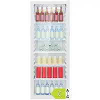 Bomann KSG 7292 – Glasdeur koelkast – Horeca Koelkast – 143 cm hoog – 236 Liter – drankkoelkast – wit – Energieklasse C