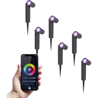 HOFTRONIC™ 6x Pinero smart LED prikspots - RGBWW - WiFi & Bluetooth - GU10 fitting - Kantelbaar - Dimbaar via app - Tuinspot - Pinspot - Slimme verlichting - Goo