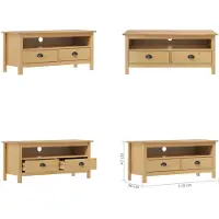 vidaXL Tv-meubel Hill 110x40x47 cm grenenhout honingbruin - Tv-kast - Tv-kasten - Televisiekast - Televisiekasten