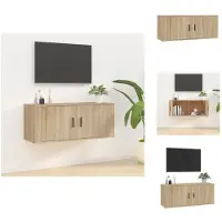 vidaXL TV-meubel Sonoma Eiken - Wandgemonteerd - 100 x 34.5 x 40 cm - Bewerkt hout - Kast