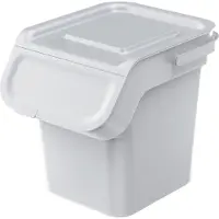 Prosperplast Keden - Afvalemmer / Prullenbak met actief koolfilter - 20L - as wit