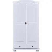 Ebuy24 Reusal kledingkast 2 deuren, 2 lades wit.