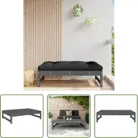 The Living Store Voetenbank - Tuinvoetenbank - Tuinvoetenbank 120x80 cm massief grenenhout grijs - Tuinbank - Grenenhouten Bank - Outdoor Bank