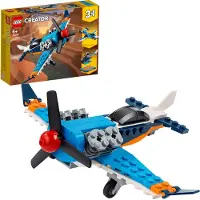LEGO 31099 Creator 3-in-1: Propellervliegtuig, straaljager of helikopter, speelgoed voor kinderen vanaf 6 jaar, vliegtuig, constructiespeelgoed