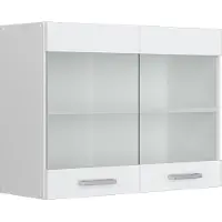 Vicco R-Line Glazen keukenkast – 80 cm Wit Hoogglans