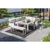 Garden Impressions Malakka lounge dining tafel 111,5x111,5 cm - taupe