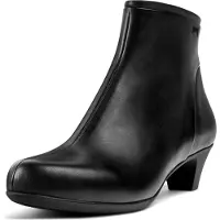 Camper Campervoor vrouwen. 46232-036 Leren enkellaarsjes Helena laag zwart (36), Leer, Plat, 3 tot 5 cm, Ritssluiting, Casual