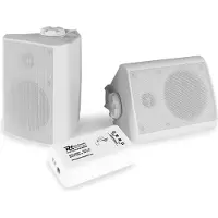 Power Dynamics Buiten speakers - BT10 versterker met Bluetooth en 4'' witte speakers