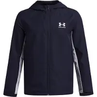 Under Armour UA B Rival Wvn Jacket-BLU Jongens Sportshirt - Midnight Navy - Wit