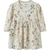 Name it Jurk beige / lichtblauw / groen / pink