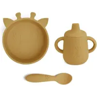 Nuuroo - Elias silicone dinner set 3-pack - Dusty Jellow