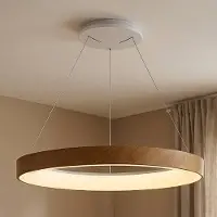 Mantra-Iluminacion Hanglamp Niseko II, dimbaar, hout licht, Woon-/ Eetkamer, metaal, Modern