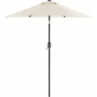 Songmics Opvouwbare parasol met zwengel zonder standaard, beige / 2 M
