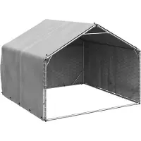 vidaXL Hondenhok voor buiten met hoes 2x2x1,5 m gegalvaniseerd staal