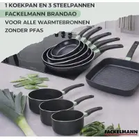 Fackelmann Set van 1 pan van 20 cm en 3 kookpannen van 16, 18 en 20 cm Brandao