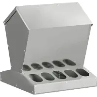 vidaXL Kippenvoerbak Zilver 40 x 40 x 45 cm Gegevens staal