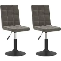 vidaXL Eetkamerstoelen draaibaar 2 st fluweel donkergrijs