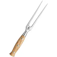 Xinzuo X02O Pin Series Vleesvork 15 cm – Professionele Trancheervork – Olijfhouten Handvat