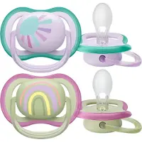 Philips fopspenen Ultra Air - 0-6 maanden - Meisje - 2 stuks - Extra luchtgaten - BPA-vrij