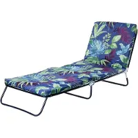 Kadax Ligstoel, inklapbare ligstoel met 5 regelingsmodi, opklapbed met bekleding, driepotige ligstoel met draagvermogen tot 250 kg, ligstoel voor tuin (blauw-groen)