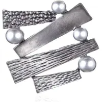 Charme Bijoux Broche parel grijs 5 cm-