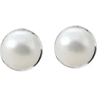 Charme Bijoux Magneet oorbellen parel zilverrand 10 mm- geen gaatje-