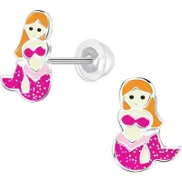K3 - zilveren oorstekers - roze glitters - 12 mm - kinderoorbellen